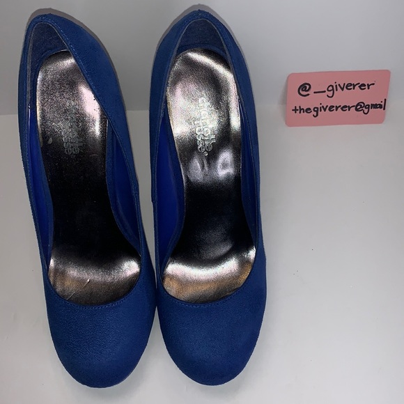 Beverly Blue Suede Pumps Size 8 Charlotte Russe - Picture 4 of 16